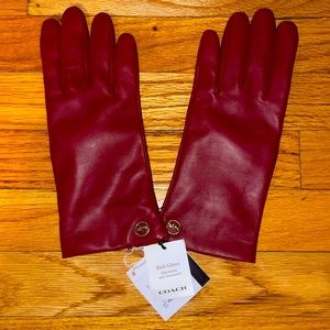 Coach leather gloves